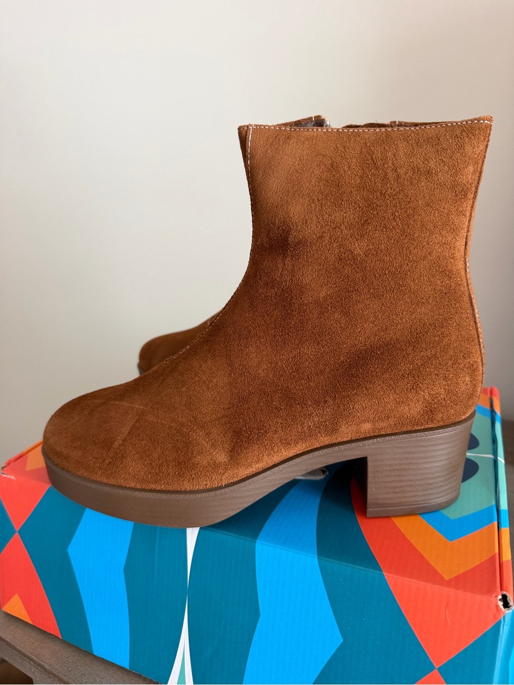 Suede Ankle Bootie in Chestnut - so comfy!